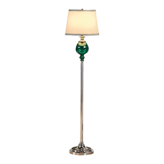 Traditional Style Conical Shade Floor Lamp With Fabric