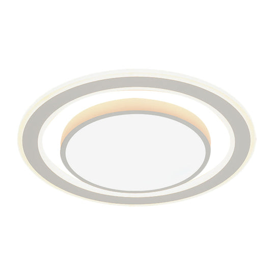 White Led Flush Mount Lamp For Bedroom Acrylic Round/Square Flushmount Fixture