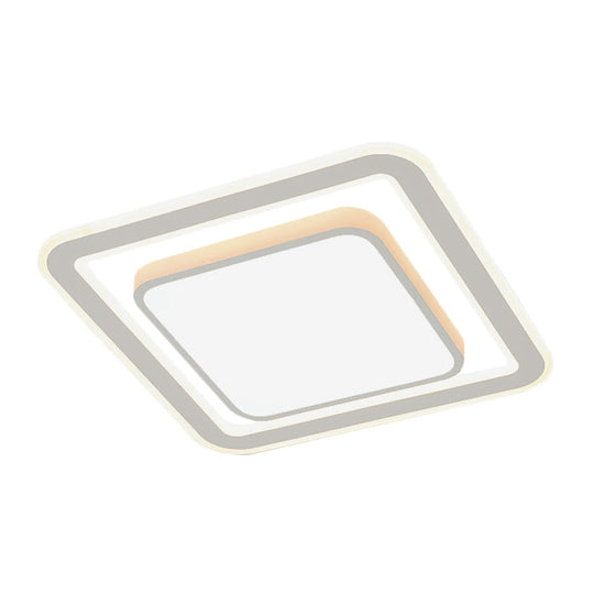 White Led Flush Mount Lamp For Bedroom Acrylic Round/Square Flushmount Fixture