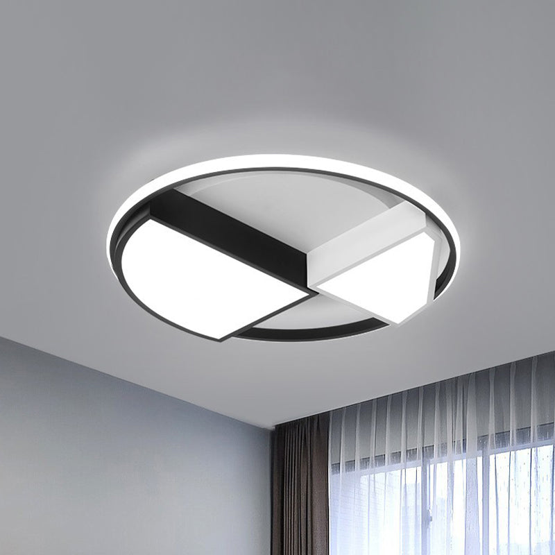 Modern Metal Diamond Ceiling Mounted Led Fixture - 16’/19.5’ Wide Black - White Flushmount