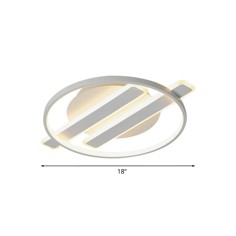 Led Flush Ceiling Light - Simple Acrylic Hoop Design For Bedroom