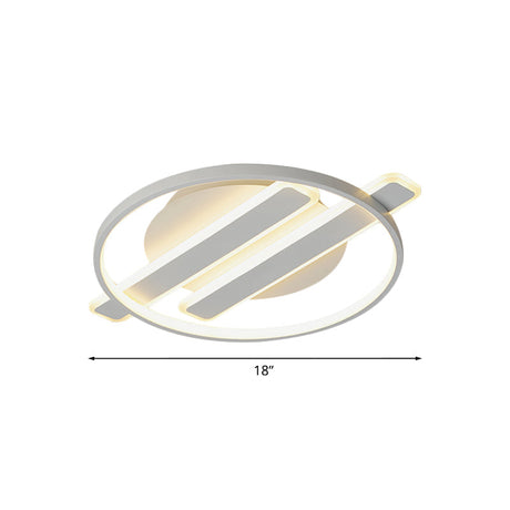 Led Flush Ceiling Light - Simple Acrylic Hoop Design For Bedroom