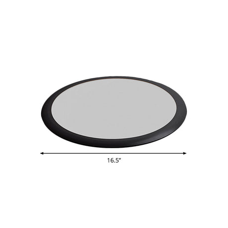 Minimalist Led Black Flush Ceiling Light With Metallic Round Mount White/Warm Options