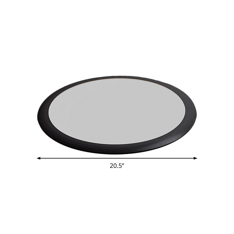 Minimalist Led Black Flush Ceiling Light With Metallic Round Mount White/Warm Options