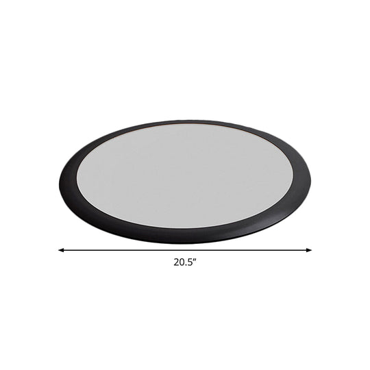 Minimalist Led Black Flush Ceiling Light With Metallic Round Mount White/Warm Options