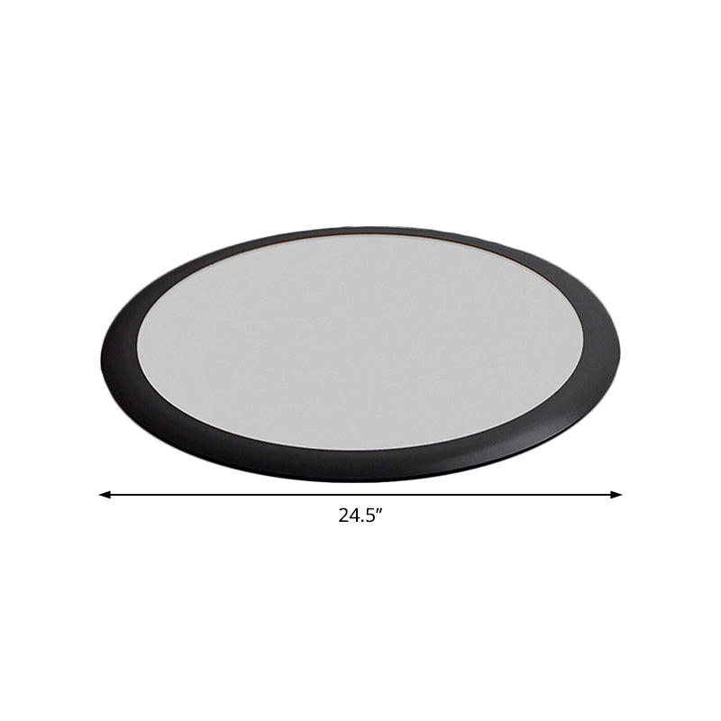 Minimalist Led Black Flush Ceiling Light With Metallic Round Mount White/Warm Options