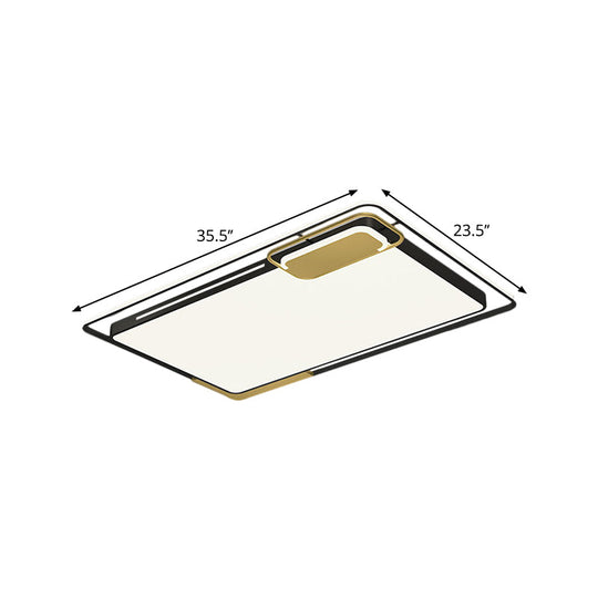 Modern Metal Led Ceiling Light In Black/Gold With White/Warm Glow For Living Room