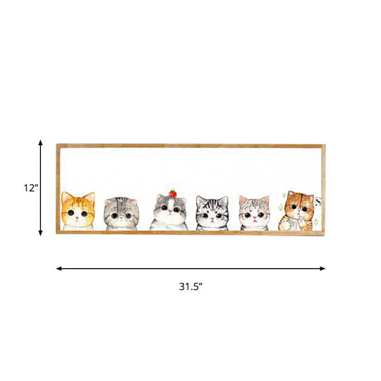 Minimalist Rectangle Cat Silhouette Led Wall Light Fixture - Metallic Finish