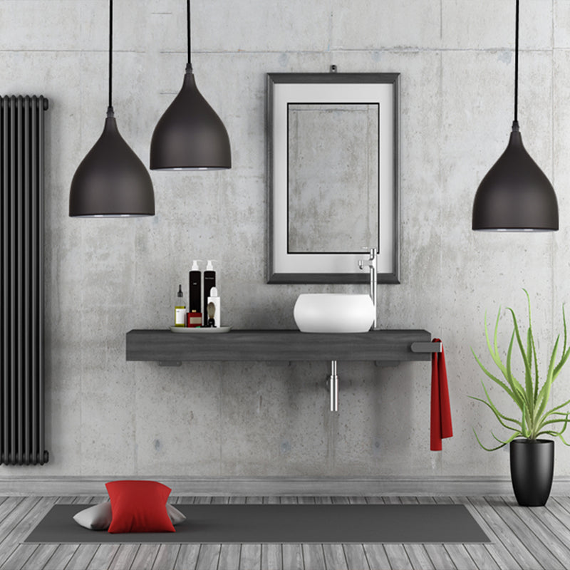 Modern Metal Dome Pendant Ceiling Light - 6.5/10/12 Width 1 Black/White/Red Suspension