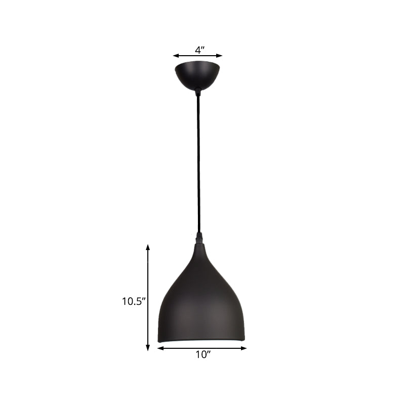 Modern Metal Dome Pendant Ceiling Light - 6.5’/10’/12’ Wide 1 Black/White/Red Suspended