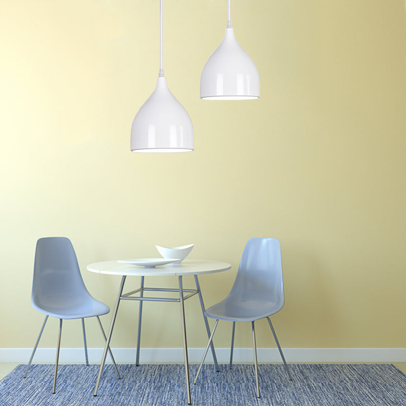 Modern Metal Dome Pendant Ceiling Light - 6.5’/10’/12’ Wide 1 Black/White/Red Suspended