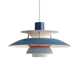 Macaron Style 3-Layer Pendant Light With Flared Shade - Aluminum 1 Black/Gray