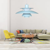 Macaron Style 3-Layer Pendant Light With Flared Shade - Aluminum 1 Black/Gray