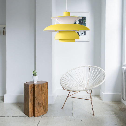 Macaron Style 3-Layer Pendant Light With Flared Shade - Aluminum 1 Black/Gray