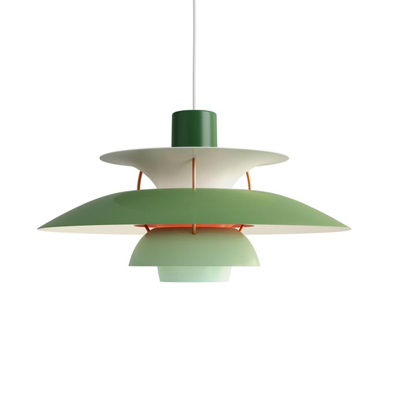 Macaron Style 3-Layer Pendant Light With Flared Shade - Aluminum 1 Black/Gray
