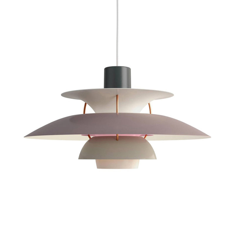 Macaron Style 3-Layer Pendant Light With Flared Shade - Aluminum 1 Black/Gray