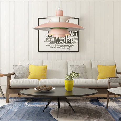 Macaron Style 3-Layer Pendant Light With Flared Shade - Aluminum 1 Black/Gray