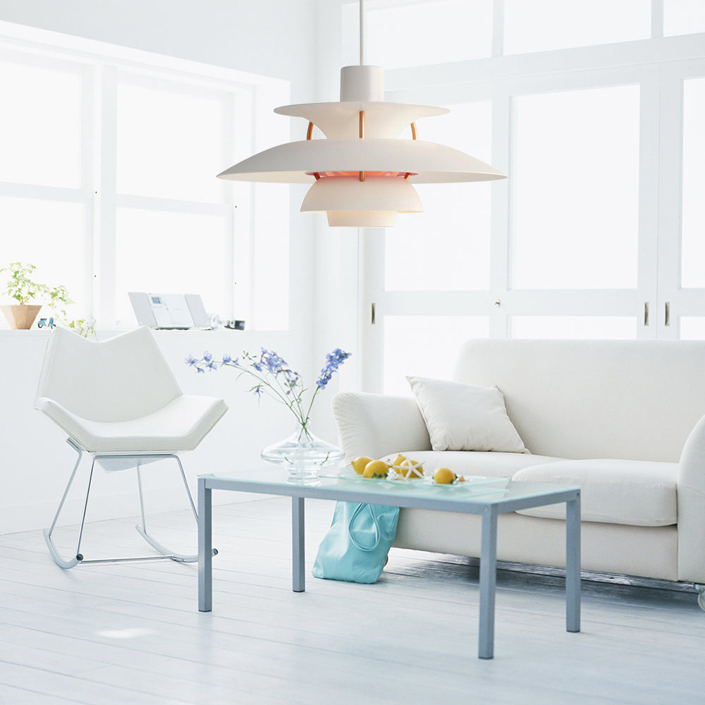 Macaron Style Aluminum Pendant Light With Flared Shade - 3 Layers 1 Black/Gray 12’/16’ Wide