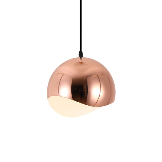 Modern Black/Chrome Kitchen Pendant Light Fixture With Waveforms Dome Metal Shade Hanging Lamp 8/12