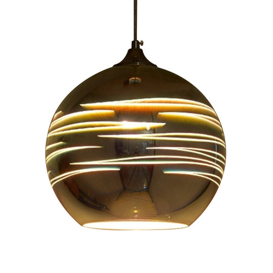 Contemporary 3-D Glass Pendant Lamp - Chrome/Gold 1 Light Multiple Width Options