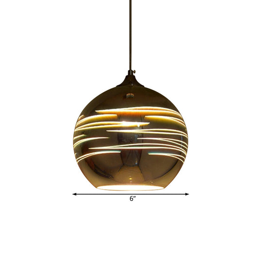 Contemporary 3-D Glass Pendant Lamp - Chrome/Gold 1 Light Multiple Width Options