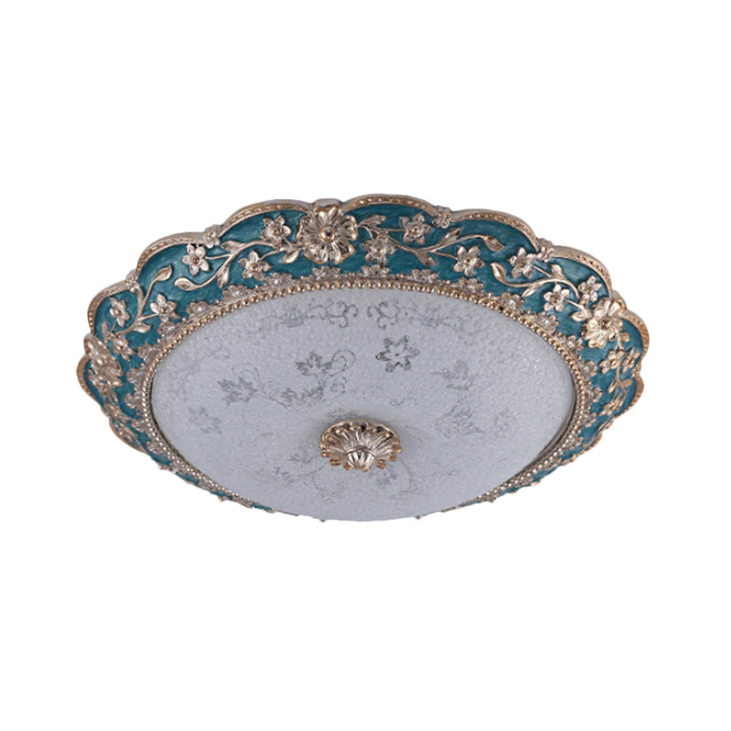 Modern Blue Crystal Led Flush Mount Ceiling Light For Bedroom 12’/16’/19.5’ Wide