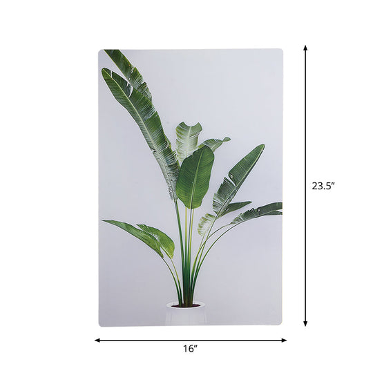 Leaf Pattern Led Wall Mural Lamp: Green & White Acrylic Lighting For Simplicity Style