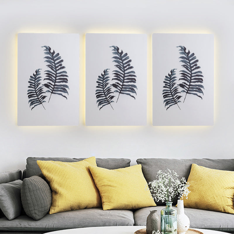 Nordic Style Banana Leaf Wall Lamp With Led Acrylic Fixture White / A