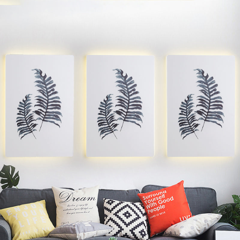Nordic Style Banana Leaf Wall Lamp With Led Acrylic Fixture