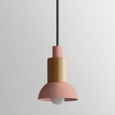 Modern Metal Pendant Light With 1 And Multiple Color Options Pink / Bowl