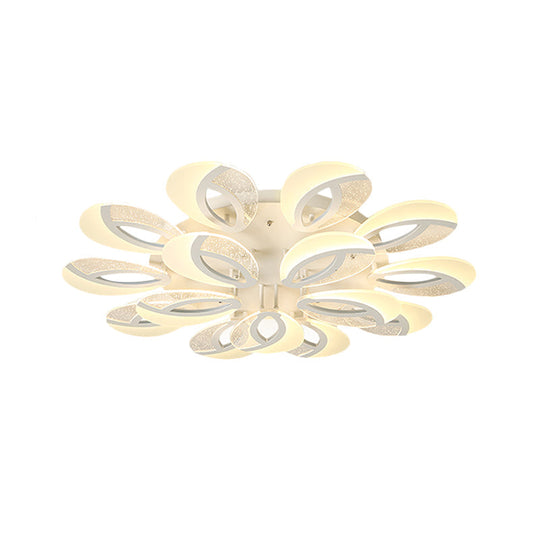 Contemporary Flush Mount Fan Ceiling Light With Adjustable Acrylic Shade In Multiple Tones