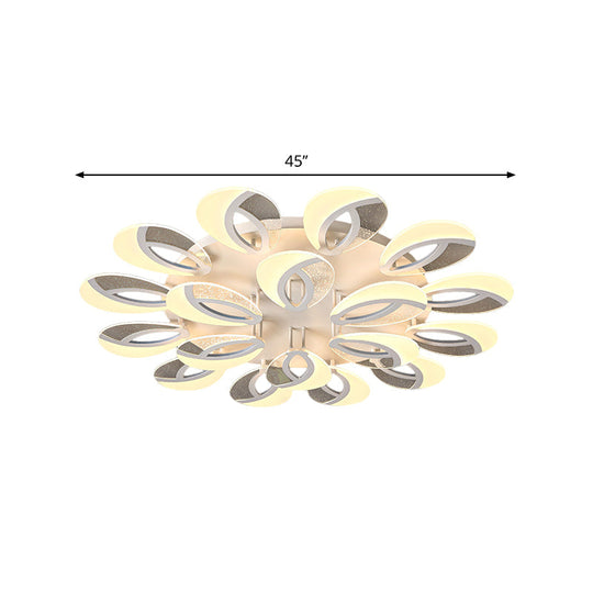 Contemporary Flush Mount Fan Ceiling Light With Adjustable Acrylic Shade In Multiple Tones