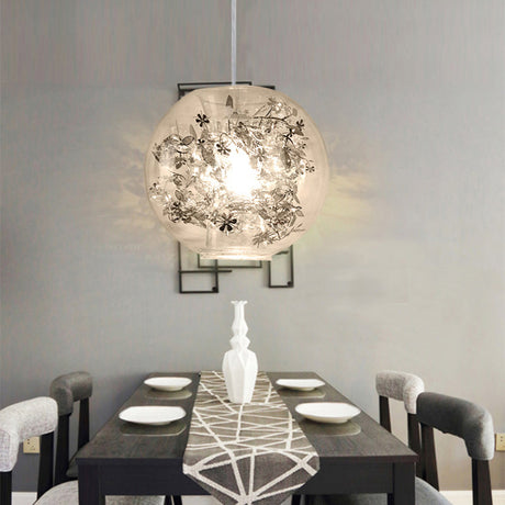 Modern Clear Glass Shattered Leaves Pendant Light - 1-Light Silver/Gold Hanging Ceiling Lamp Silver