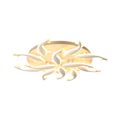 Modern Led Acrylic Fishes Flush Mount Light: Ceiling Fixture With 3/5/9 Lights In Warm/White/Natural