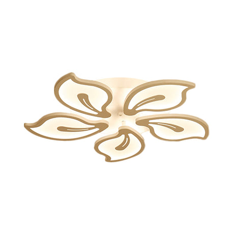Modern Bauhinia Leaf Flush Light: Acrylic Led Ceiling Lamp For Living Room. Available In 3/5/9-Light