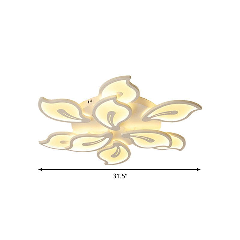 Modern Bauhinia Leaf Flush Light: Acrylic Led Ceiling Lamp For Living Room. Available In 3/5/9 -