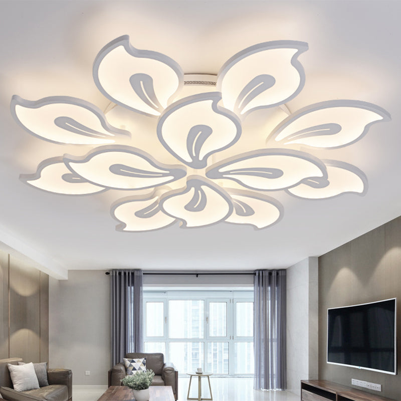 Modern Bauhinia Leaf Flush Light: Acrylic Led Ceiling Lamp For Living Room. Available In 3/5/9 -