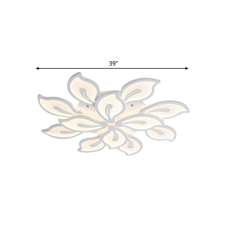 Modern Bauhinia Leaf Flush Light: Acrylic Led Ceiling Lamp For Living Room. Available In 3/5/9-Light