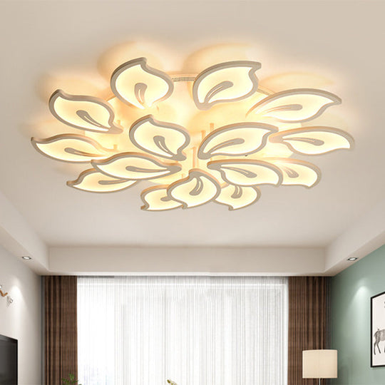 Modern Bauhinia Leaf Flush Light: Acrylic Led Ceiling Lamp For Living Room. Available In 3/5/9 -