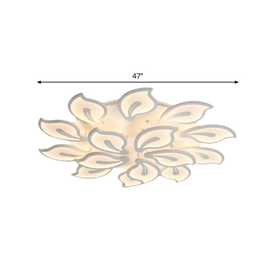 Modern Bauhinia Leaf Flush Light: Acrylic Led Ceiling Lamp For Living Room. Available In 3/5/9 -