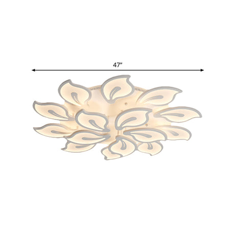 Modern Bauhinia Leaf Flush Light: Acrylic Led Ceiling Lamp For Living Room. Available In 3/5/9-Light