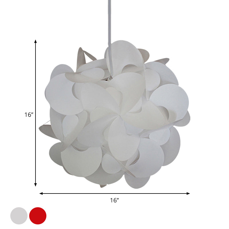 Modern Windmill Plastic Ceiling Pendant - Red/White 3 Sizes 1 Light Fixture