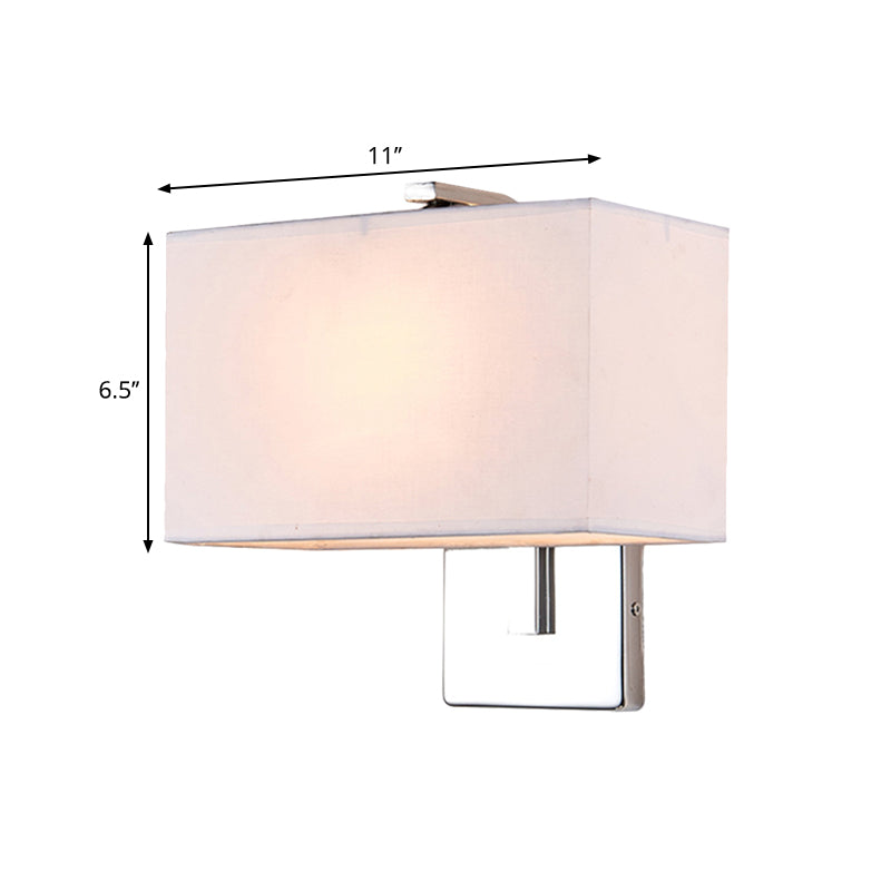 Modern Fabric Led Wall Sconce In Chrome - Stylish Lighting For Living Room