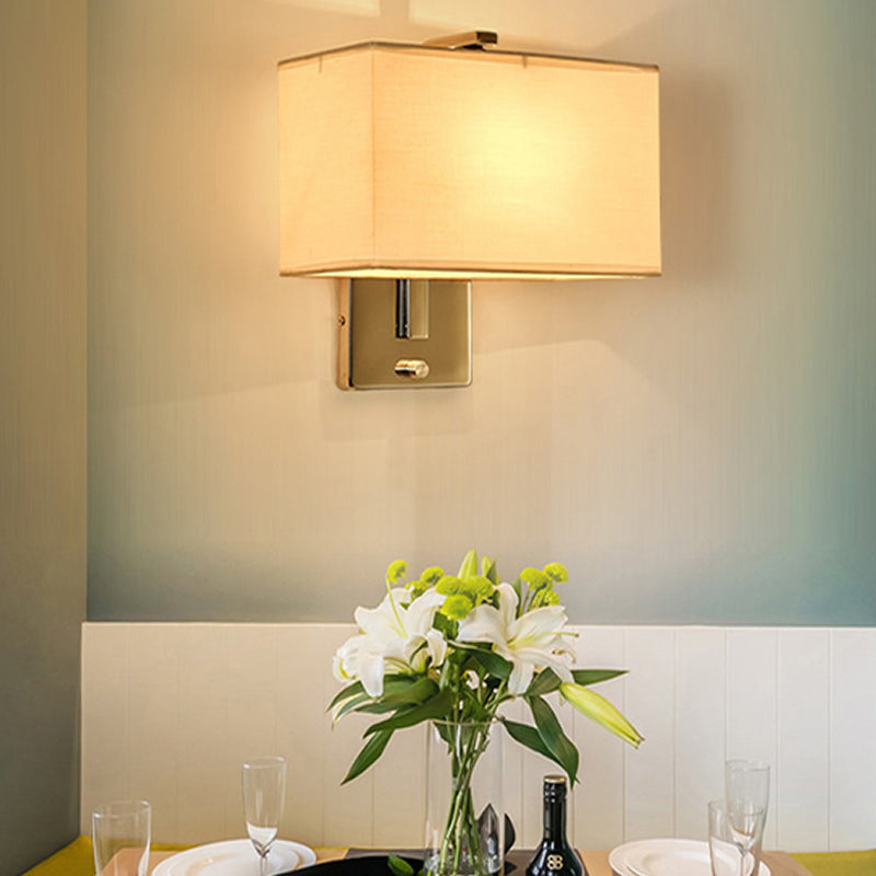 Modern Fabric Led Wall Sconce In Chrome - Stylish Lighting For Living Room / B