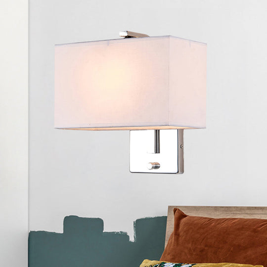 Modern Fabric Led Wall Sconce In Chrome - Stylish Lighting For Living Room