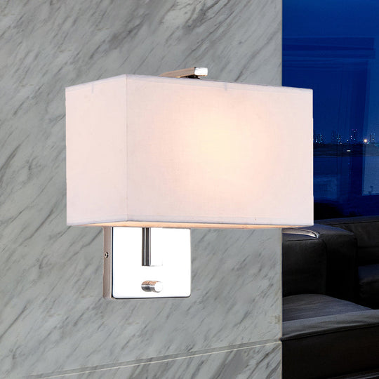 Modern Fabric Led Wall Sconce In Chrome - Stylish Lighting For Living Room