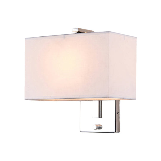 Modern Fabric Led Wall Sconce In Chrome - Stylish Lighting For Living Room