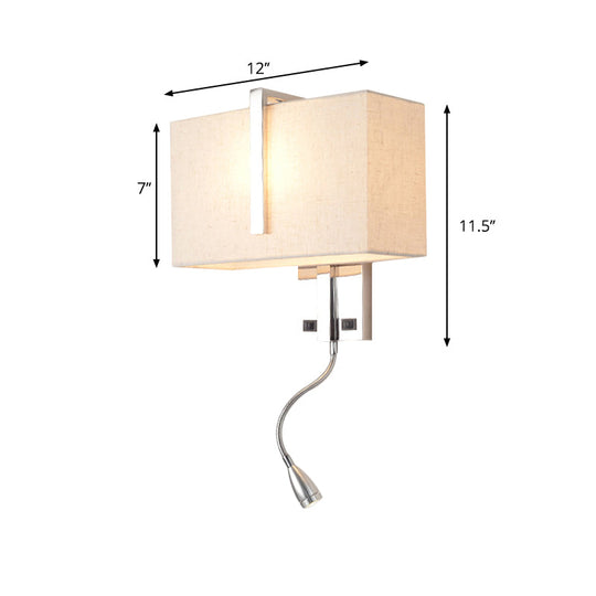 Modern Fabric Led Wall Sconce In Chrome - Stylish Lighting For Living Room