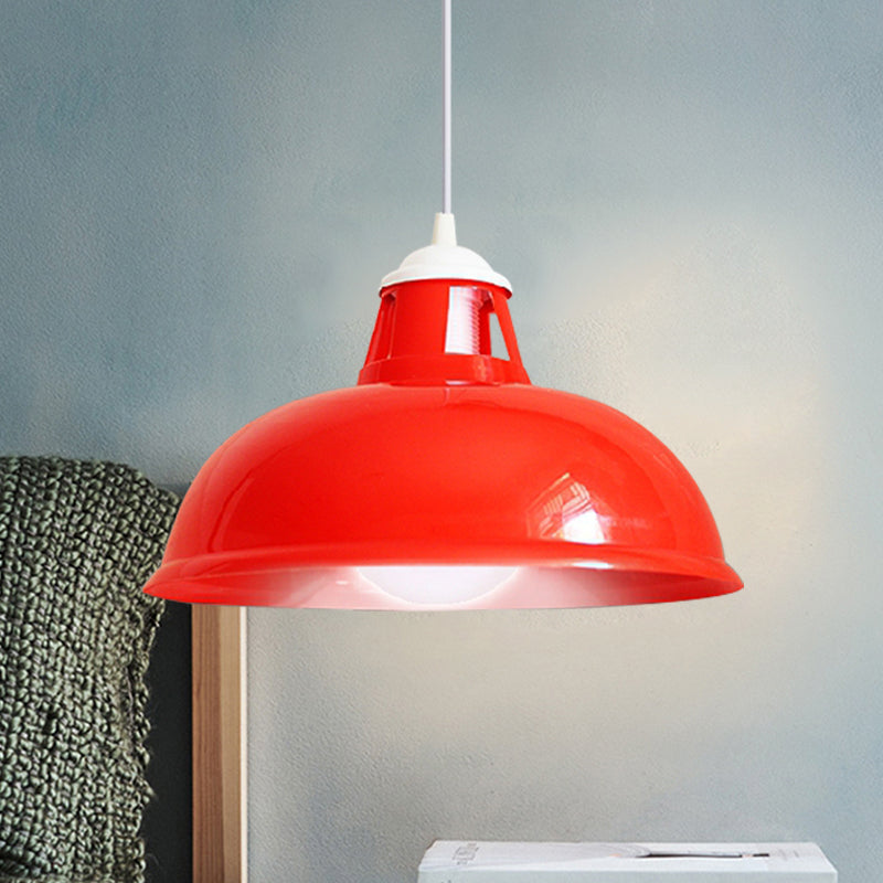 Vintage Pendant Light With Acrylic Coin Pattern Shade - 1 Bulb Red/Yellow/Green Restaurant Ceiling