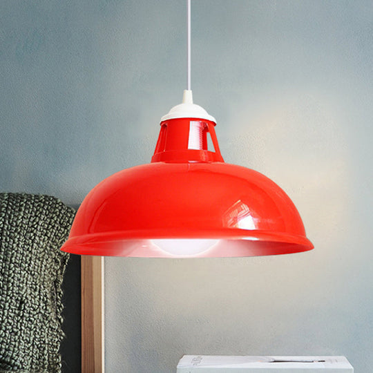 Vintage Pendant Light With Acrylic Coin Pattern Shade - 1 Bulb Red/Yellow/Green Restaurant Ceiling
